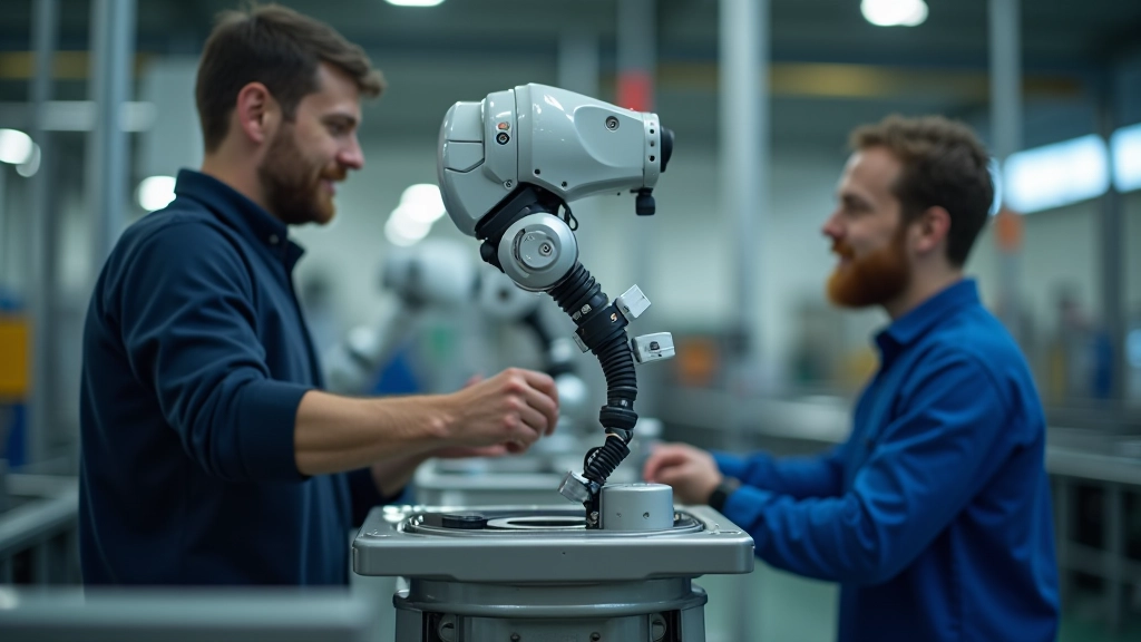 Sadarbības robota paciļošanas sistēma ar darbinieku, rādot ergonomiskos ieguvumus rūpniecības vidē